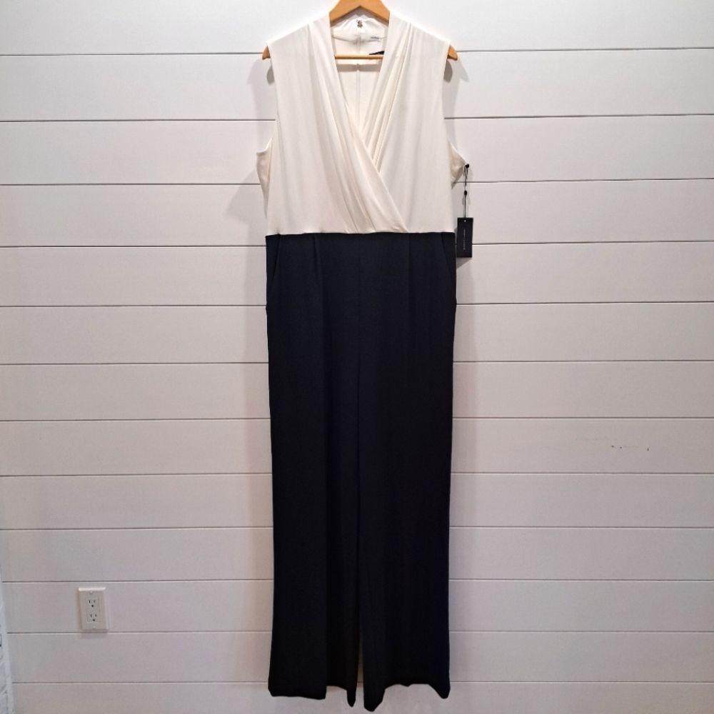 NWT Tommy Hilfiger Navy&White Classic Preppy Nautical Office Jumpsuit Womens 16